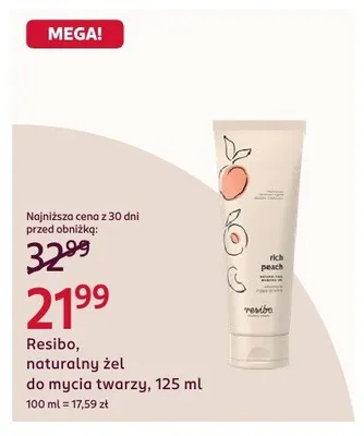 Naturalny żel do mycia twarzy Resibo 125ml promocja w Rossmann