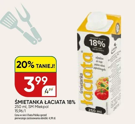 Śmietanka Łaciate 18% promocja w Chata Polska