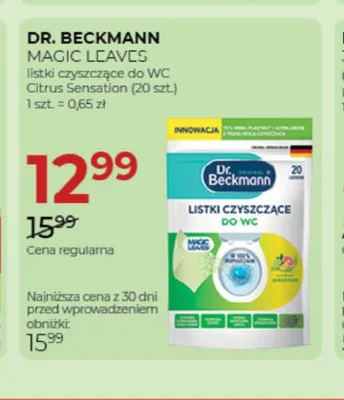 Listki czyszczące do WC Dr. Beckmann Magic Leaves Citrus Sensation promocja w Drogerie Jawa