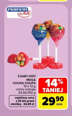 Lizaki mini Mega Chupa Chups 10-pak promocja w Carrefour Market
