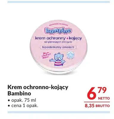 Krem ochronno-kojący Bambino promocja w Makro