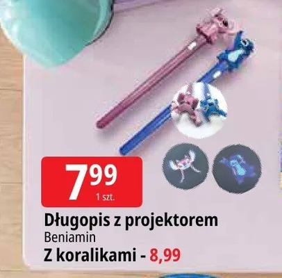 Długopis z projektorem Beniamin z koralikami promocja w Leclerc