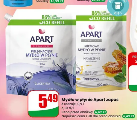Mydło w płynie Apart zapas promocja w Dino