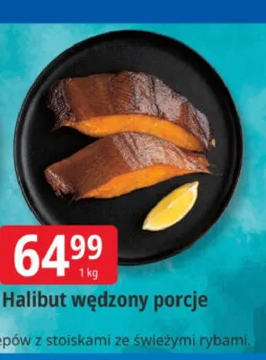 Halibut wędzony porcje promocja w Leclerc