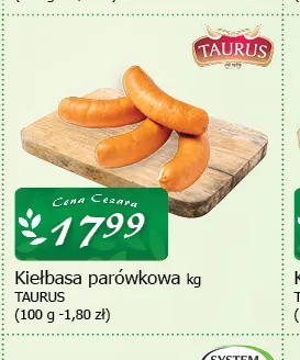 Kiełbasa uwędzona Taurus promocja w CEZAR Delikatesy