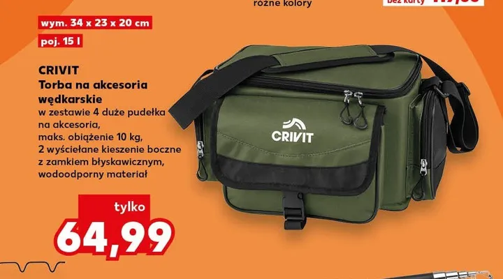 Torba na akcesoria wędkarskie Crivit promocja w Kaufland