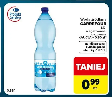 Woda źródlana niegazowana Carrefour promocja w Globi