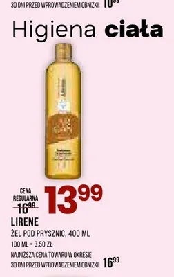 Żel pod prysznic Lirene promocja w Drogerie Natura