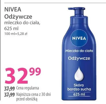 Mleczko do ciała odżywcze Nivea promocja w Hebe