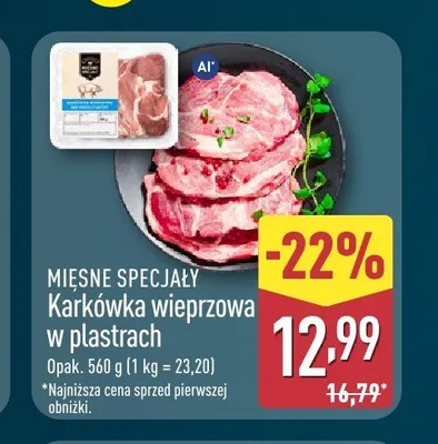 Karkówka wieprzowa w plastrach Mięsne Specjały promocja w Aldi