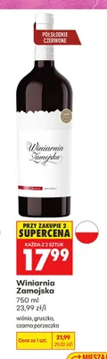 Wino białe Winiarnia Zamojska gruszka promocja w Biedronka