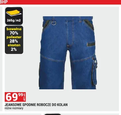 Jeansowe spodnie robocze do kolan promocja w Merkury Market