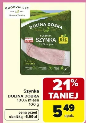 Szynka 100% mięsa promocja w Carrefour Market