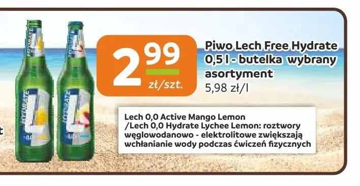 Piwo bezalkoholowe Lech Free Active Mango Lemon promocja w Społem Częstochowa