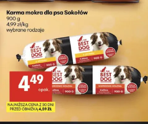 Karma mokra dla psa Sokołów promocja w Delikatesy Centrum