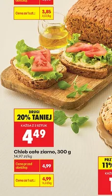 Chleb całe ziarno promocja w Biedronka