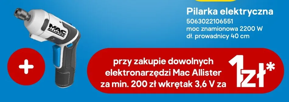 Wkrętak Mac Allister promocja w Castorama