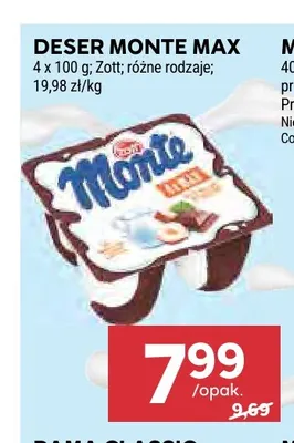 Deser Monte Max 4-pak Zott promocja w Stokrotka