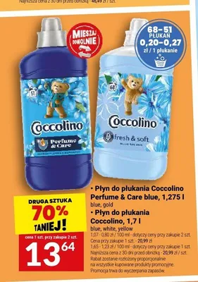 Płyn do płukania Coccolino Blue promocja w Twój Market