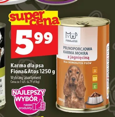 Karma dla psa Fiona&Atos promocja w TOPAZ