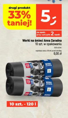Worki na śmieci 120 l Anna Zaradna promocja w Dealz