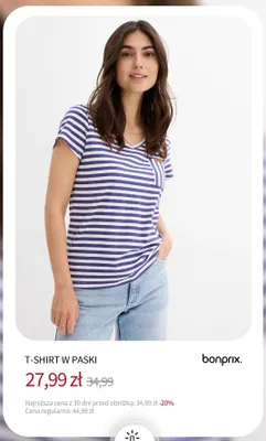 T-shirt w paski Bonprix promocja w bonprix