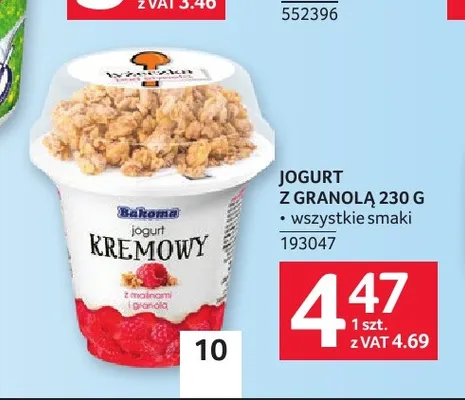 Jogurt kremowy z granolą Bakoma promocja w Selgros