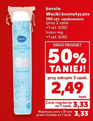 Waciki kosmetyczne bevola promocja w Kaufland