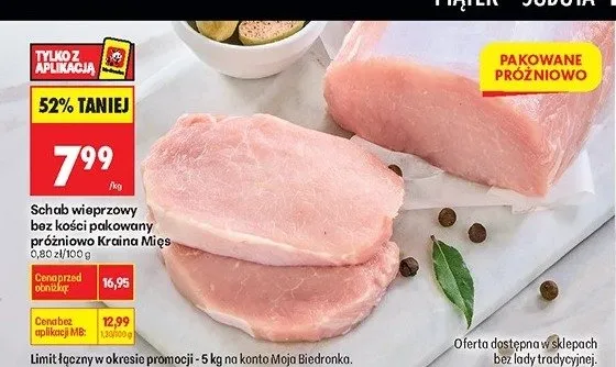 Schab wieprzowy bez kości Sokołów promocja w Biedronka
