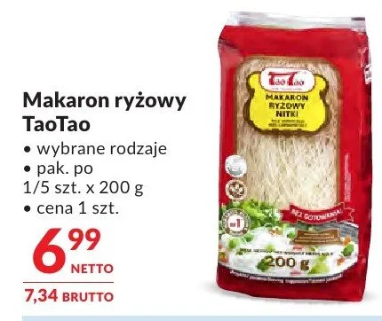 Makaron ryżowy TaoTao wybrane rodzaje promocja w Makro
