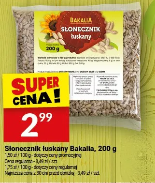 Słonecznik łuskany promocja w Twój Market