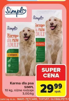 Karma dla psa Simpl z drobiem promocja w Carrefour