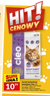 Żwirek bentonitowy lawendowy Cleo promocja w Twój Market