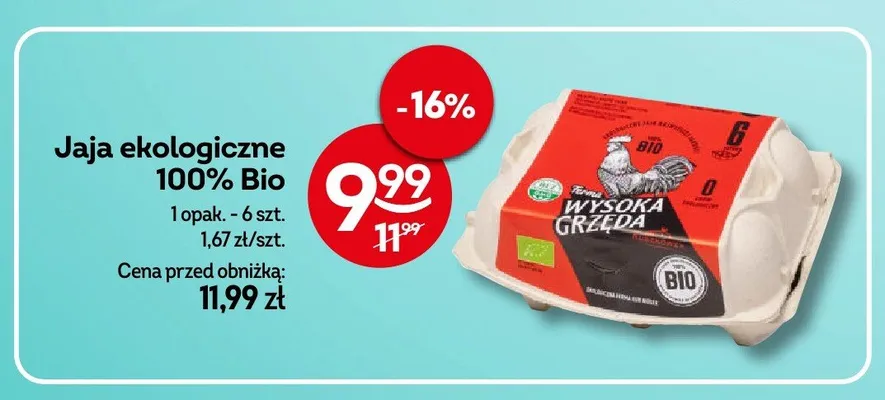 Jaja ekologiczne 100% Bio Wysoka Grzęda promocja w Żabka