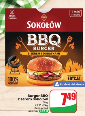 Burger BBQ z serem Sokołów promocja w Dino