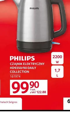 Czajnik elektryczny HD9350/90 Daily Collection Philips promocja w Selgros