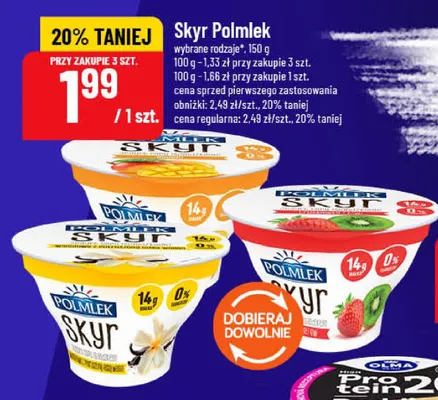 Jogurt Skyr waniliowy z pokruszoną laską wanilii Polmlek promocja w POLOmarket