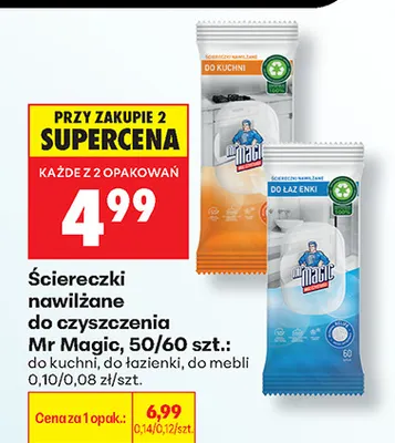 Ściereczki nawilżane do czyszczenia do mebli Mr Magic promocja w Biedronka