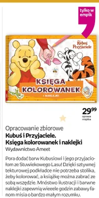 Książka Kubuś i Przyjaciele. Księga kolorowanek i naklejki oprawa miękka promocja w Empik