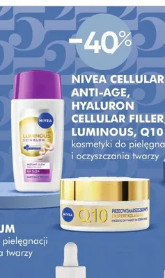Kosmetyki do pielęgnacji i oczyszczania twarzy NIVEA CELLULAR ANTI-AGE, HYALURON CELLULAR FILLER, LUMINOUS, Q10 promocja w Super-Pharm