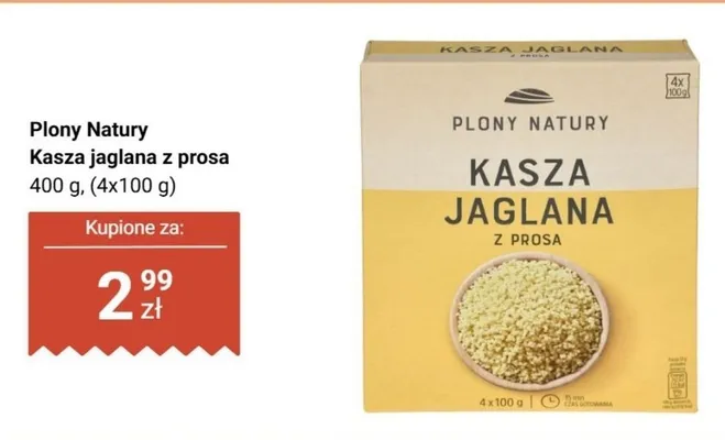 Kasza jaglana z prosa Plony Natury promocja w Biedronka