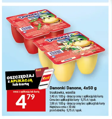 Danonki truskawka Danone 4-pak promocja w Twój Market