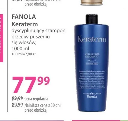Szampon do włosów Fanola Keraterm promocja w Hebe