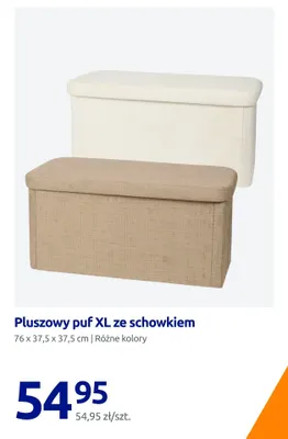 Pluszowy puf Xl ze schowkiem promocja w Action