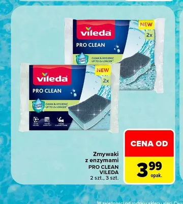 Zmywaki z enzymami Vileda Pro Clean 2-pak promocja w Carrefour
