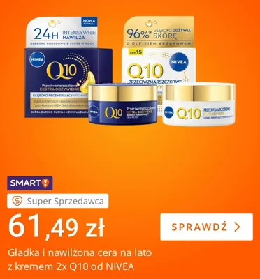 Zestaw kremów do twarzy Nivea Q10 Przeciwzmarszczkowe Ekstra Odżywienie na dzień i na noc promocja w Allegro