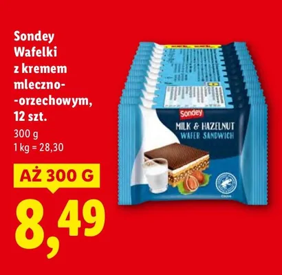Wafelki z kremem mleczno-orzechowym promocja w Lidl