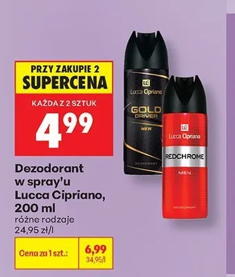 Dezodorant w sprayu Lucca Cipriano Gold Driver promocja w Biedronka