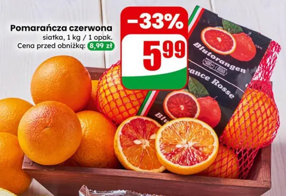 Pomarańcza czerwona siatka promocja w Dino