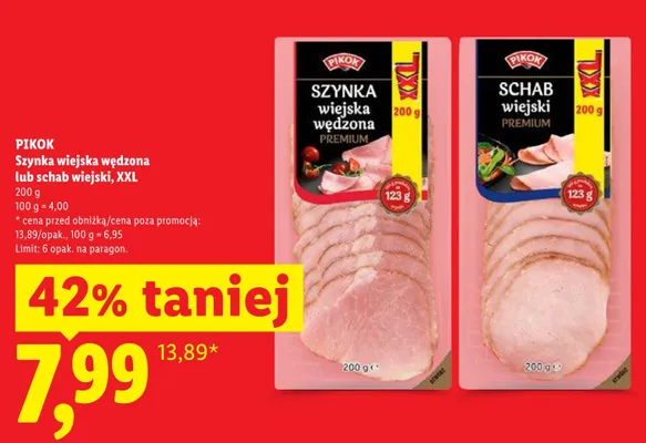 Szynka wiejska wędzona Pikok XXL promocja w Lidl